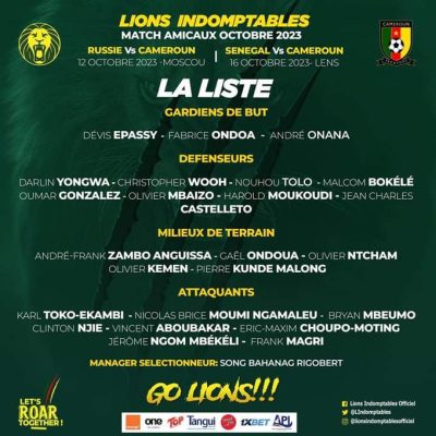 Cameroun : Rigobert Song dévoile la liste des joueurs retenus pour le match contre le Sénégal