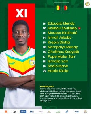 Sénégal vs Cameroun : La composition des Lions avec Krepin Diatta, Cheikhou Kouyaté et Habib Diallo