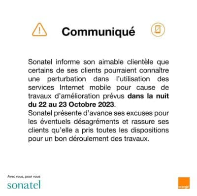 Sonatel :des perturbations de la connexion en vue ce dimanche soir