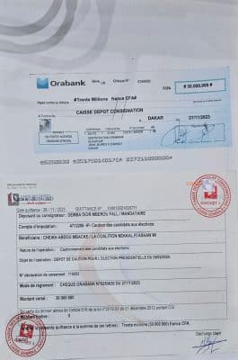 Présidentielle 2024 : Bara Dolly dépose sa caution à la CDC