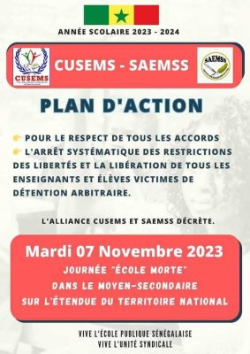 Éducation : Le Saems et le Cusems décrètent le mardi 7 novembre une journée "ÉCOLE MORTE"