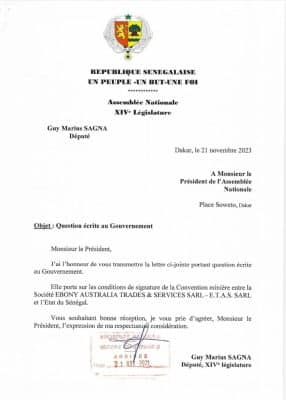 Direct assemblée: Guy Marius Sagna demande des explications sur l'attribution d'un permis de recherche de phosphate au frère d'Antoine Diome
