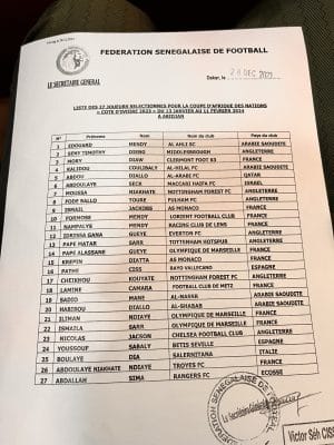 Can 2023 : Aliou Cissé lâche une liste de 27 joueurs avec Pape Gueye et Abdallah Sima