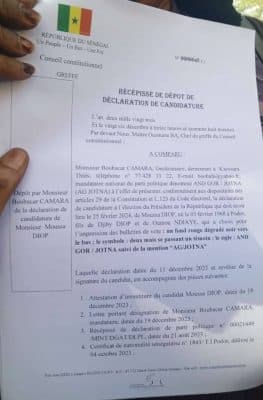 Conseil constitutionnel : Me Moussa Diop a déposé sa candidature