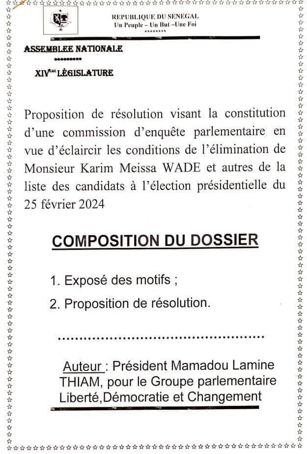 "Affaire Karim Wade" : au cœur de la Résolution visant la constitution d’une commission d’enquête parlementaire