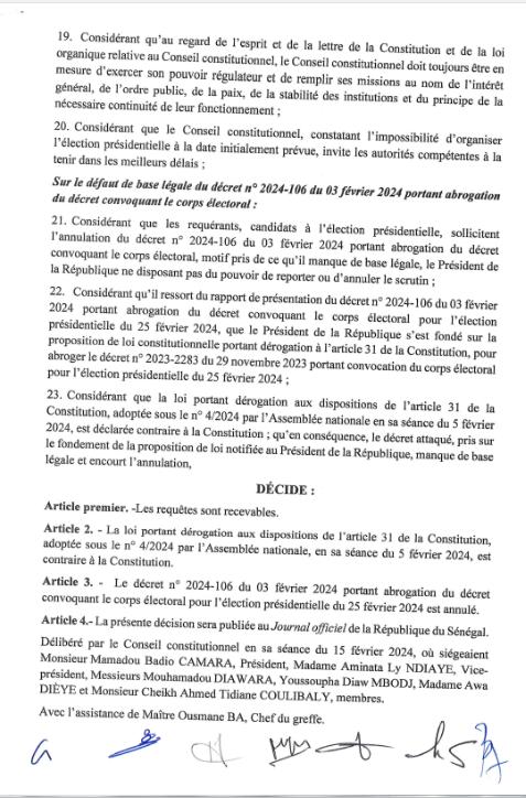 Urgent: la decision du conseil constitutionnel vient de tomber