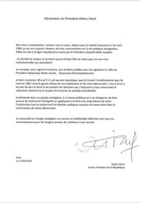 Vague d’indignation suite à la déclaration conjointe des anciens présidents sénégalais : Abdou Diouf reprécise sa pensée