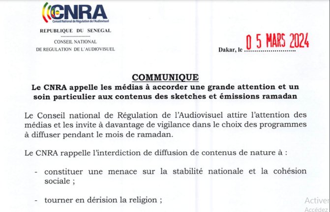 Programme Ramadan : Les mises en garde du CNRA aux médias