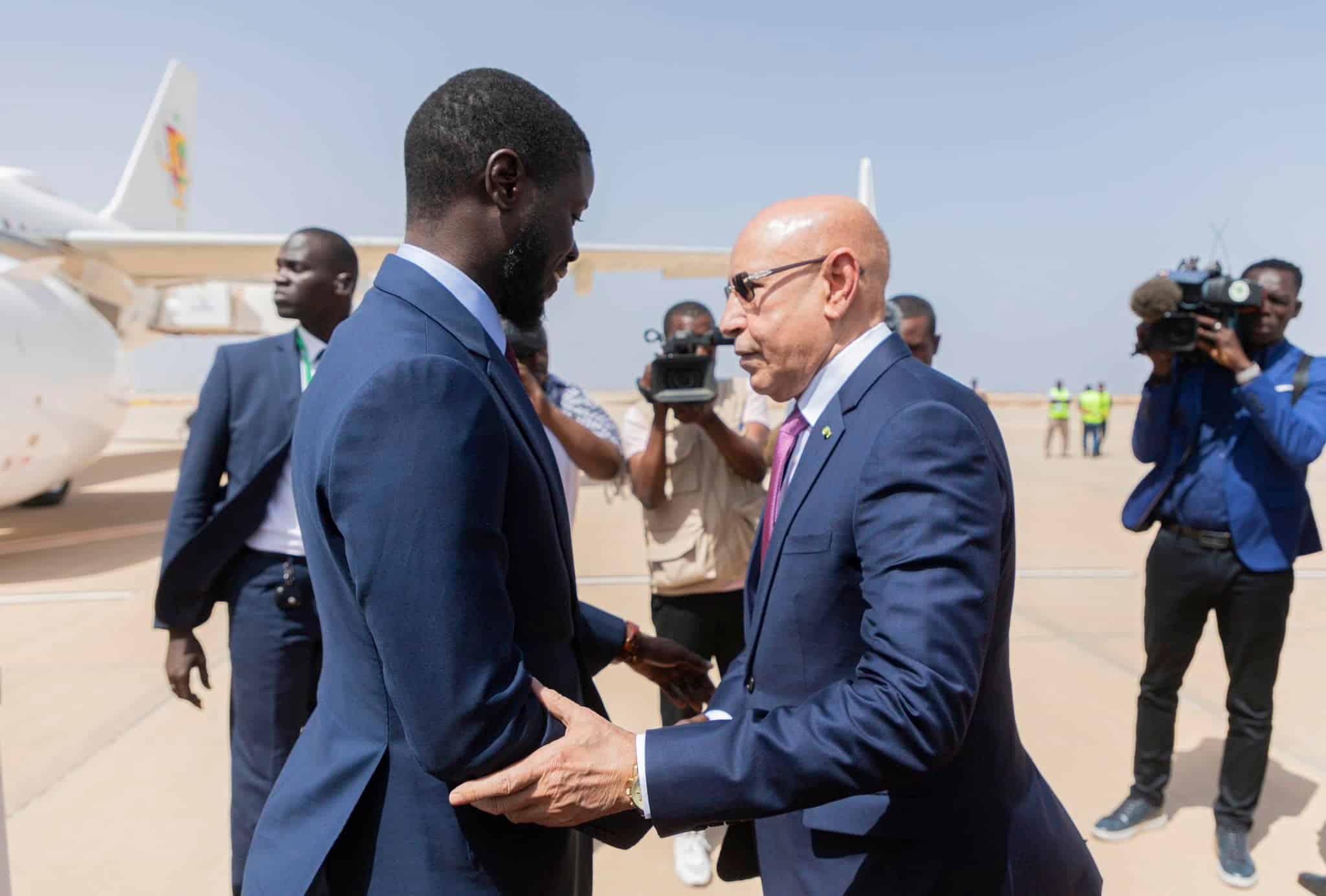 Mauritanie : Le président Diomaye Faye accueilli par son homologue Ghazouani -photos