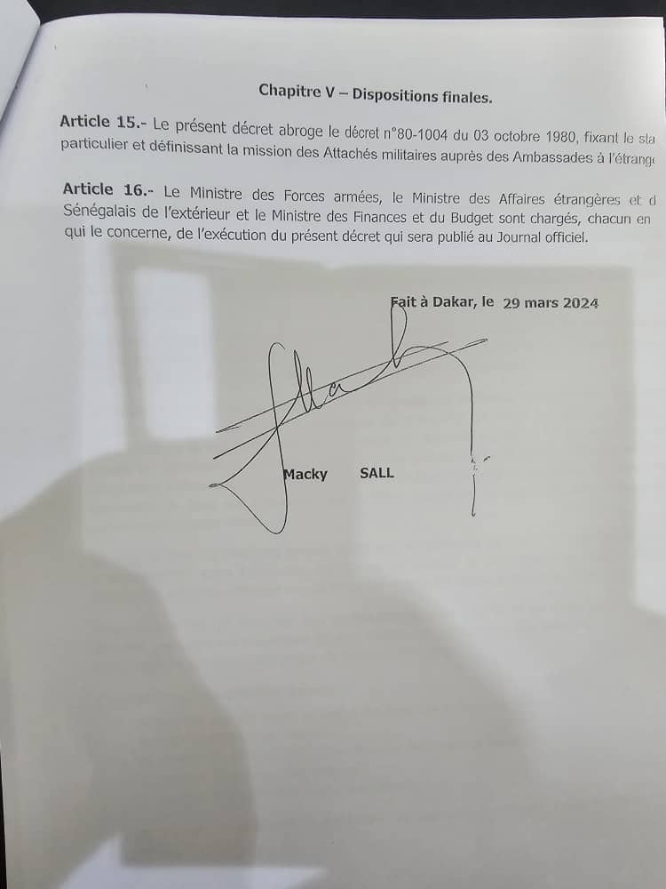 Affectation à New Ndelhi : Ce décret de Macky Sall montre qu'un général peut bien être nommé Attaché militaire