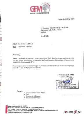 Propos tenus contre le Directeur de la RFM : Sidaty THIOUNE suspendu par le GFM !