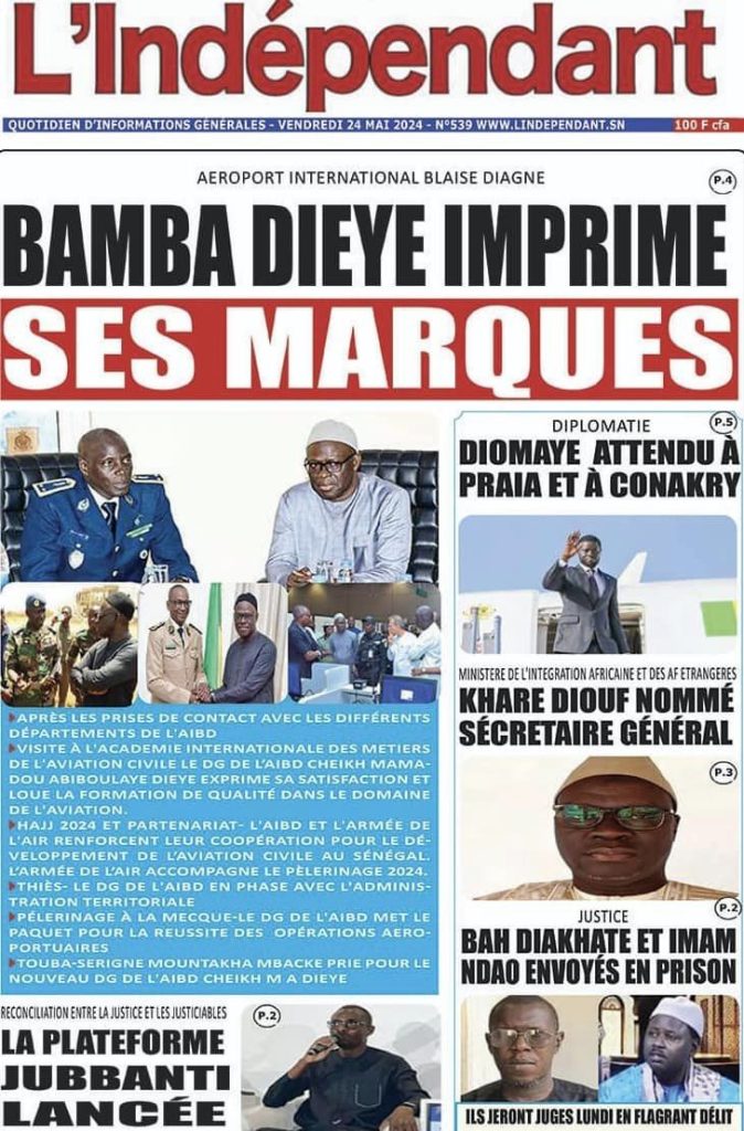 Les Unes des journaux Sénégalais du vendredi 24 mai 2024