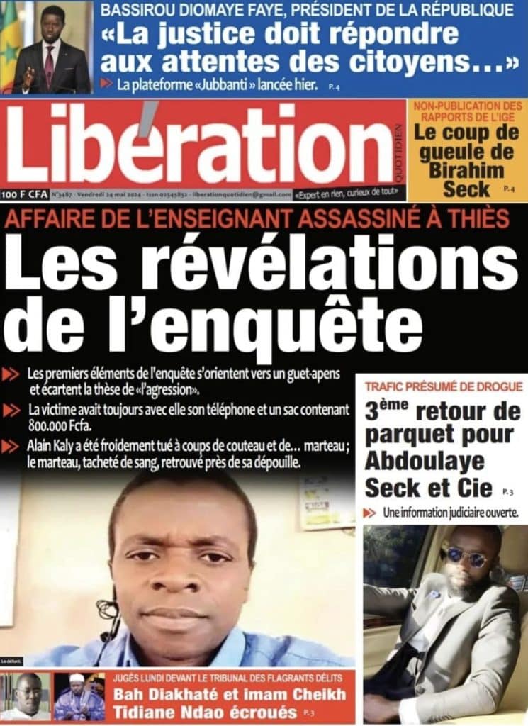 Les Unes des journaux Sénégalais du vendredi 24 mai 2024