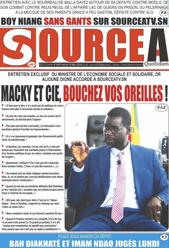 Les Unes des journaux Sénégalais du vendredi 24 mai 2024