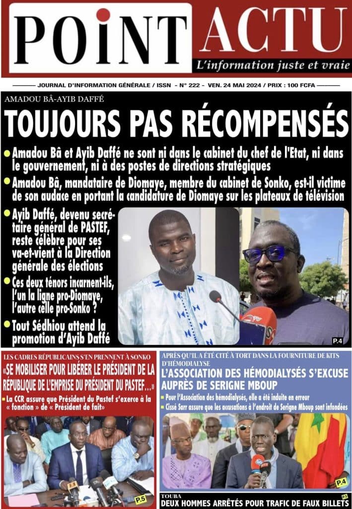 Les Unes des journaux Sénégalais du vendredi 24 mai 2024
