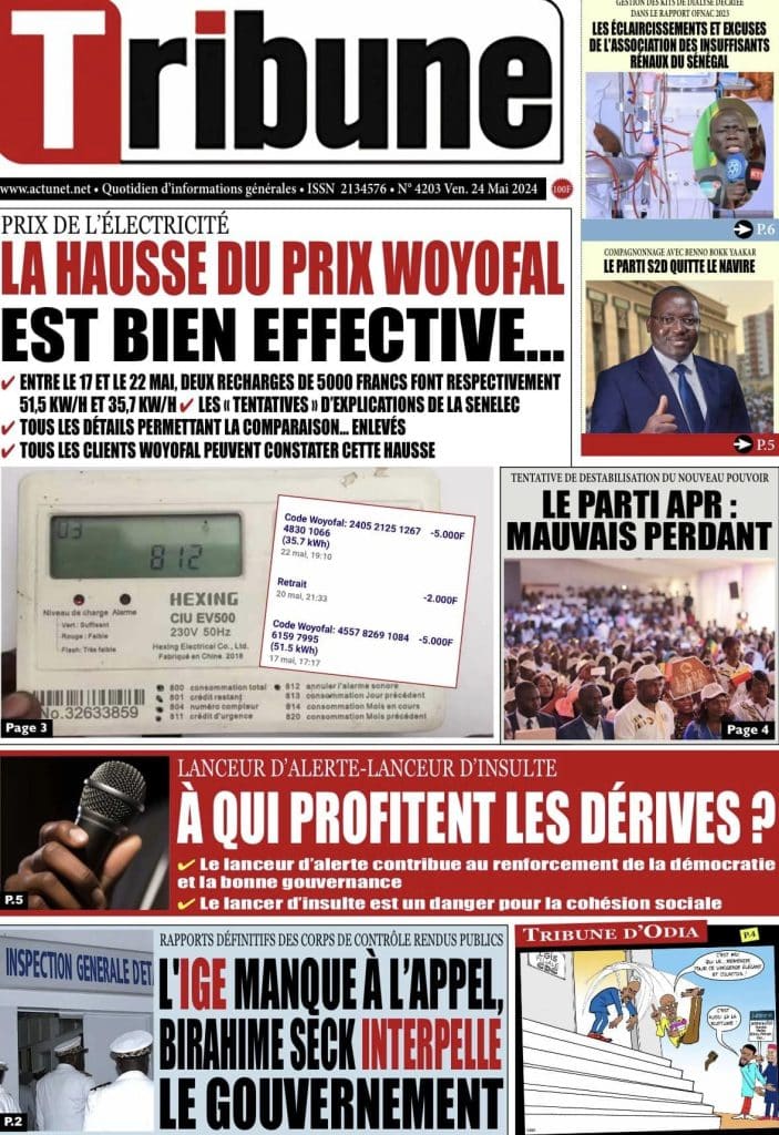 Les Unes des journaux Sénégalais du vendredi 24 mai 2024