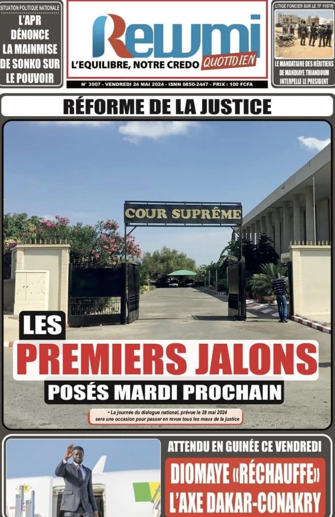 Les Unes des journaux Sénégalais du vendredi 24 mai 2024