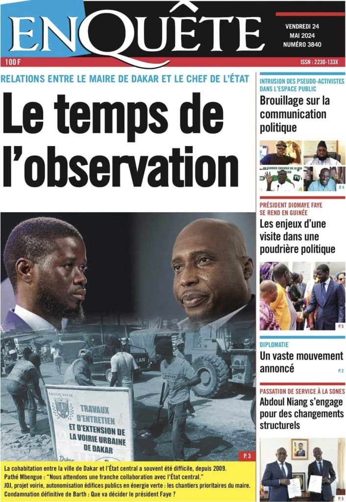 Les Unes des journaux Sénégalais du vendredi 24 mai 2024