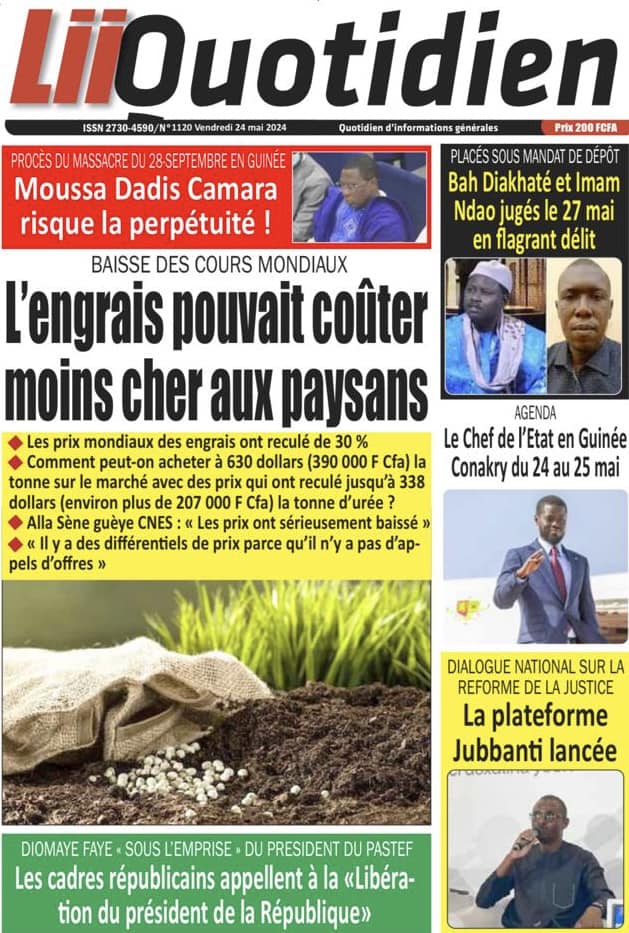 Les Unes des journaux Sénégalais du vendredi 24 mai 2024