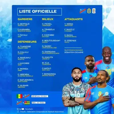 Sénégal v RDC : La liste des 25 « Léop@rds » dévoilée, avec trois novices