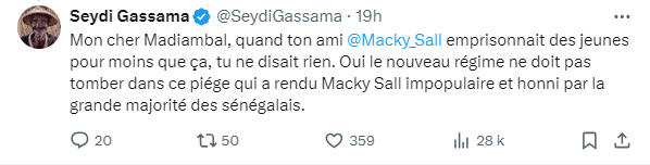 Seydi Gassama dézingue Madiambal : "Quand ton ami Macky Sall emprisonnait des jeunes, tu ne disait rien"