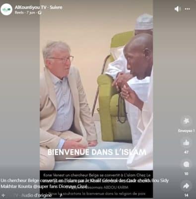 Ndiassane : Le Khalife convertit un chercheur belge à l’Islam