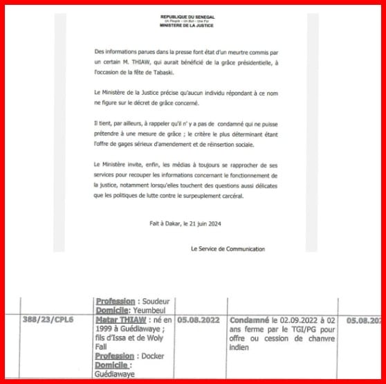 Un suspect parmi les graciés : Le ministère de la Justice brouille les pistes
