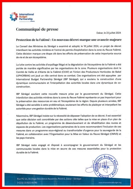 Protection de la Falémé : un décret acté pour sauvegarder cet écosystème unique