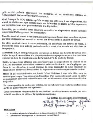 Affaire Sabodala : Le collège des délégués du personnel apporte la réplique à la direction