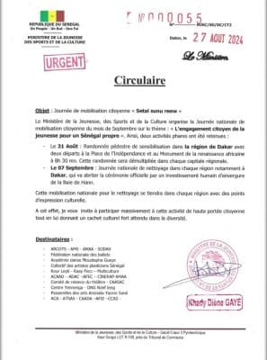 Journée nationale de mobilisation citoyenne : Le Ministère de la Jeunesse, des Sports et de la Culture à l’honneur