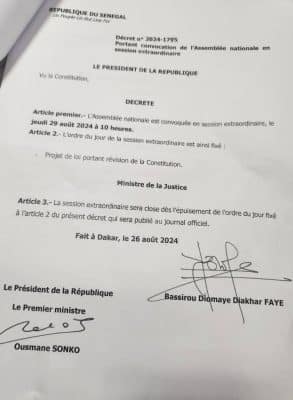 Dissolution Hcct-Cese : Les motifs du projet de loi portant connus