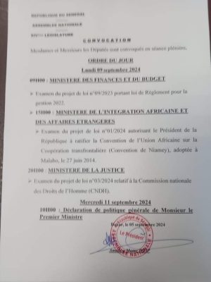 3e session extraordinaire de l’assemblée : Des commissions et séances plénières convoquées