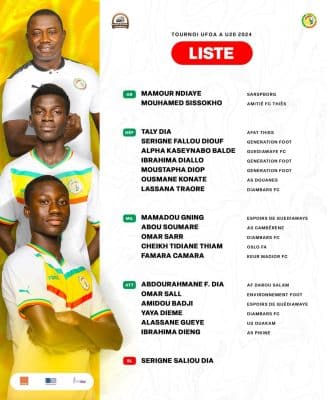Tournoi UFOA A U20 : Le coach Serigne Saliou Dia publie la liste des 20 lionceaux sélectionnés