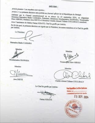 Annulation du décret portant convocation du corps électoral : ATEL déboutée par le Conseil constitutionnel