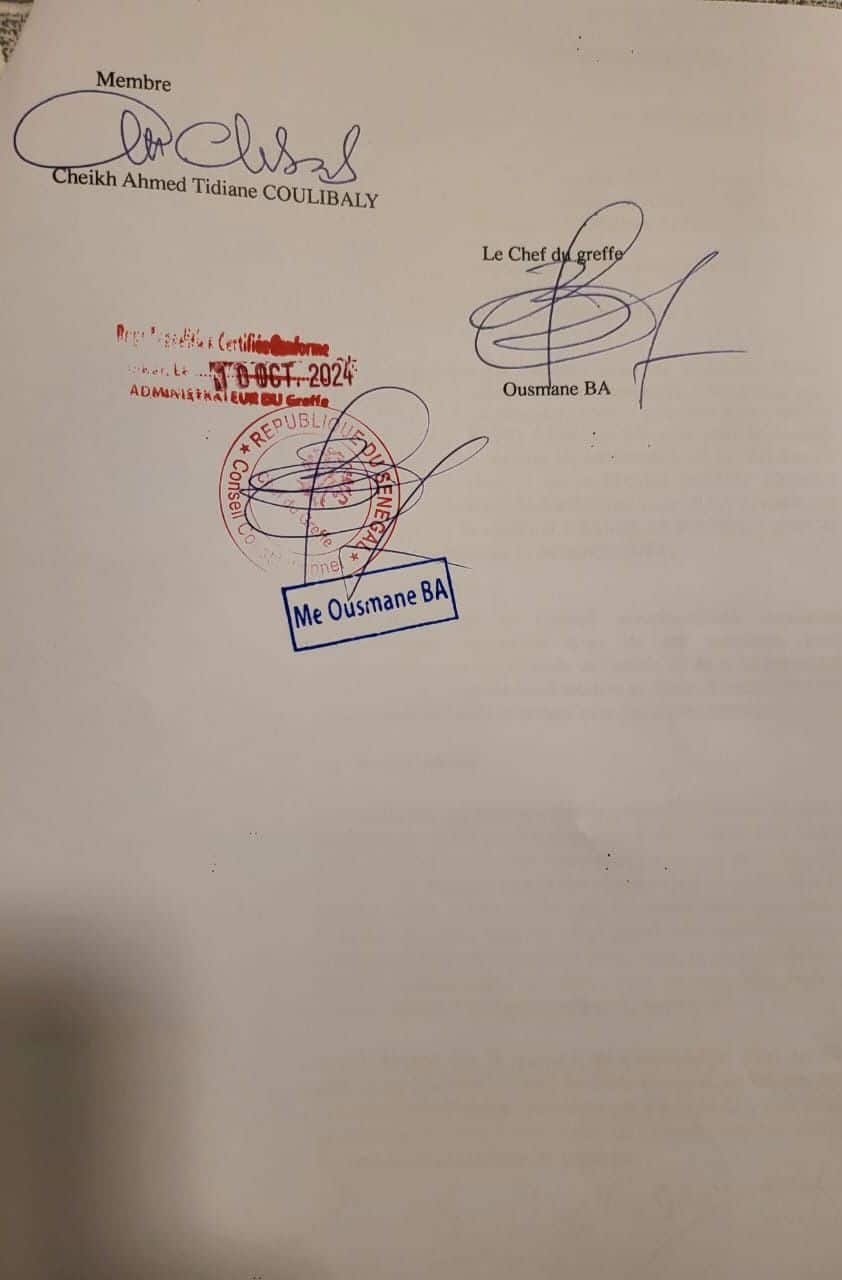 Législatives - Recours contre Barthelemy Dias au Conseil Constitutonnel: le verdict vient de tomber (Documents)