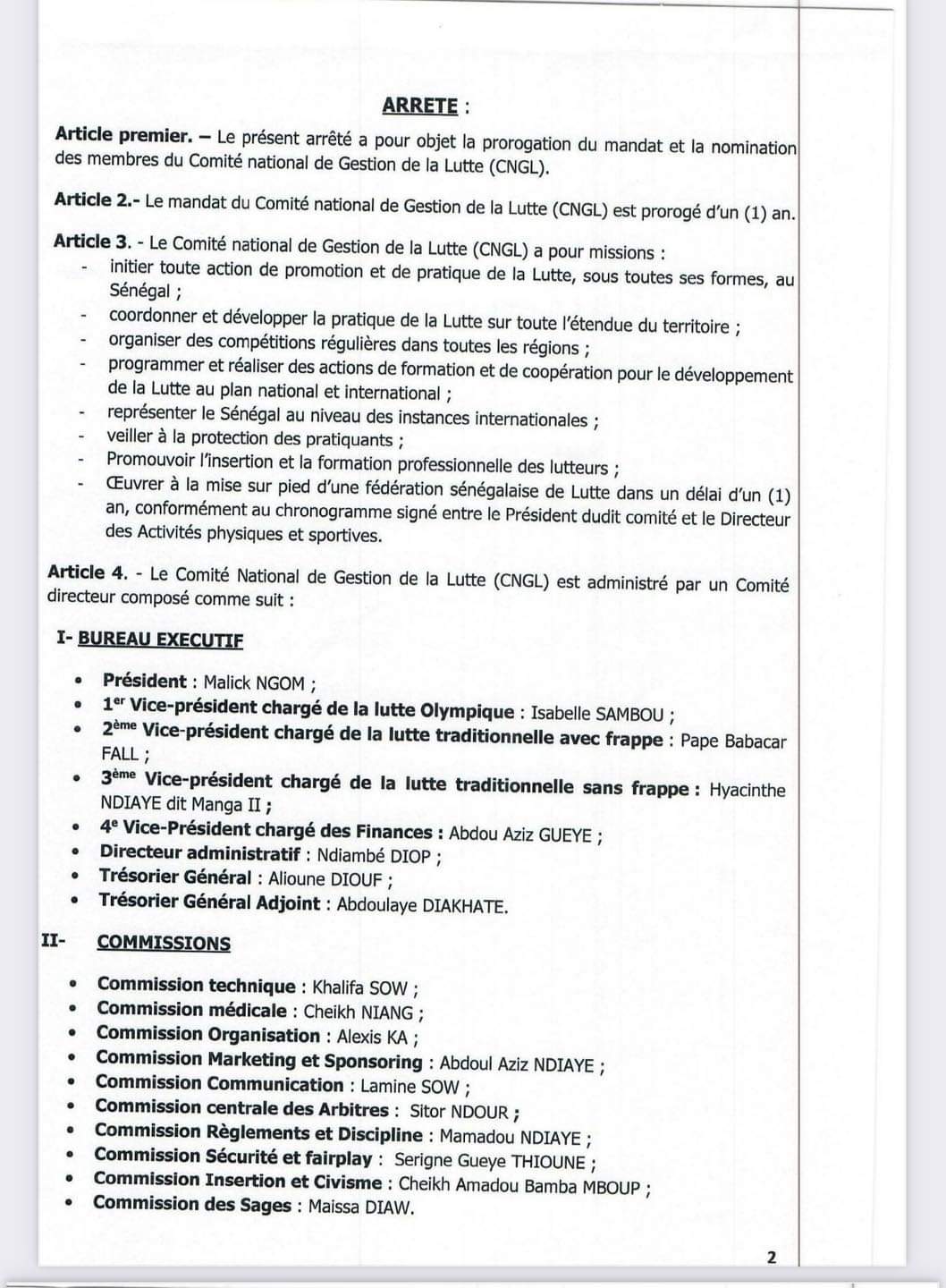 Officiel: Malick Ngom nouveau Président du CNG (Documents)