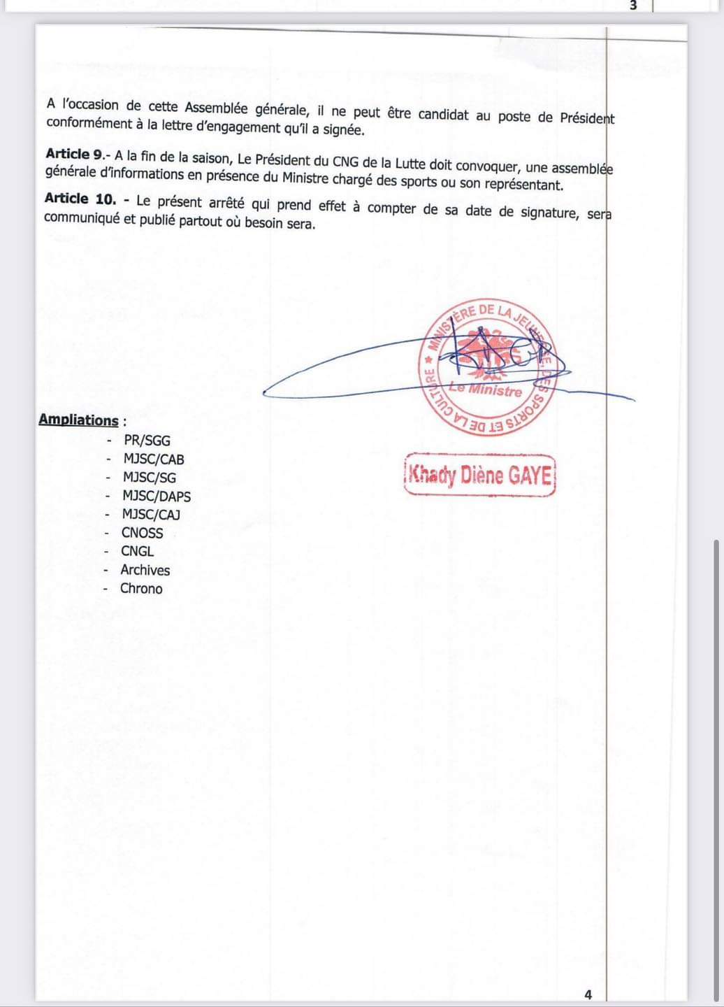 Officiel: Malick Ngom nouveau Président du CNG (Documents)
