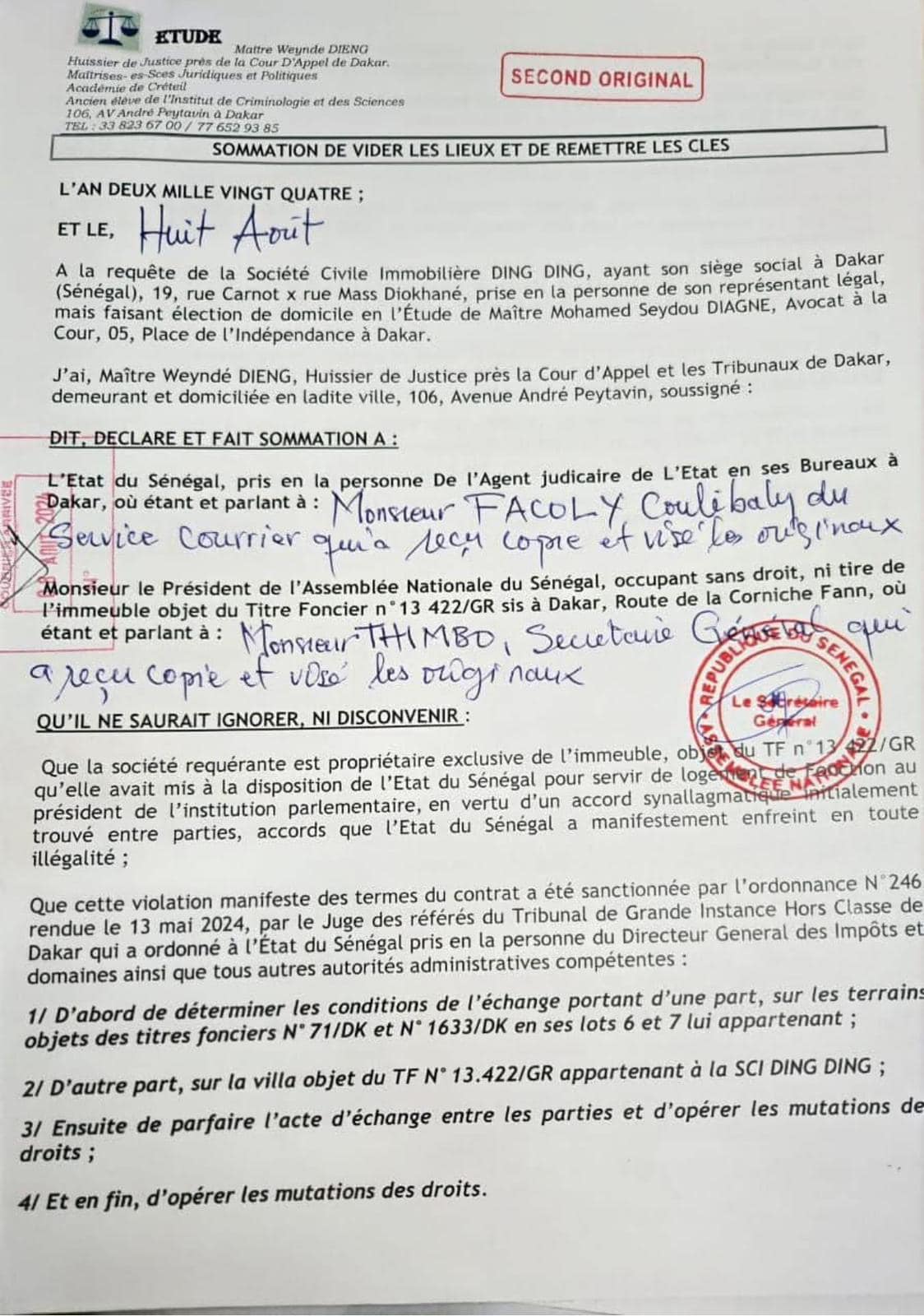 Résidence du président de l'Assemblée "vendue" à 300 millions : Ce que l'on en sait !