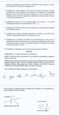 Annulation de la radiation de Barth de la liste des députés : Le Conseil constitutionnel se déclare incompétent !