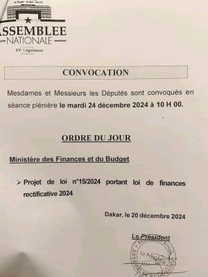 Projet de loi de finances rectificative 2024 : Les députés en plénière, ce mardi 24 décembre