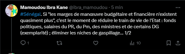 Situation économique et financière alarmante : MIK préconise la vente de l'avion présidentiel...