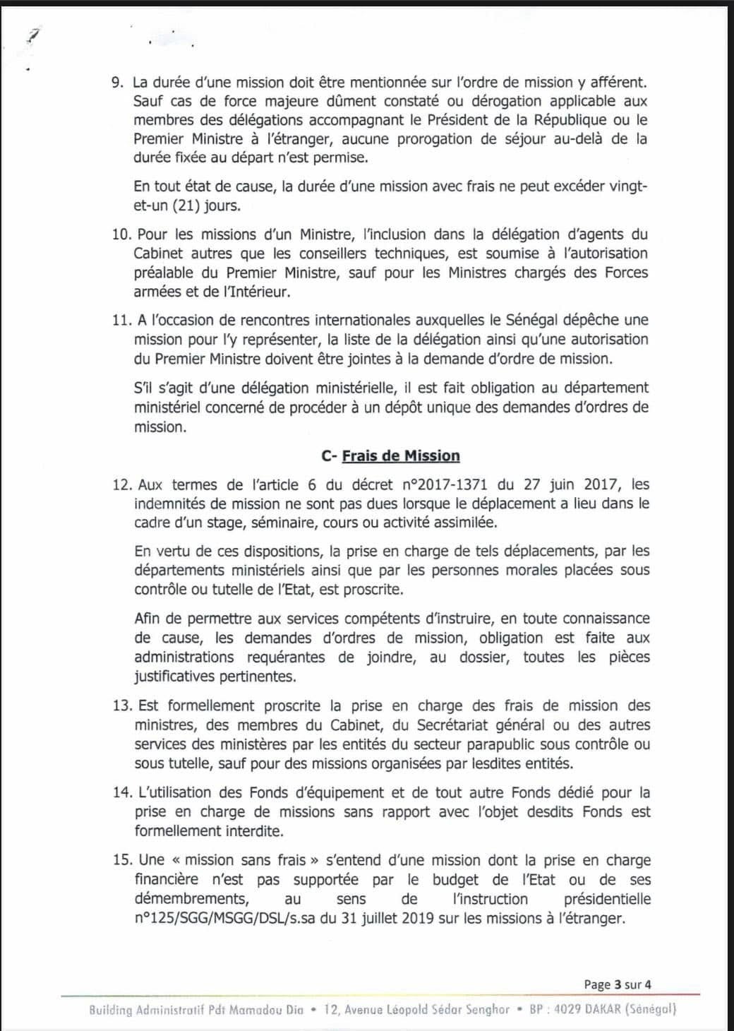 Missions à l'étranger : Ministres et secrétaires d'Etat invités à la réduction des dépenses, (Sonko)