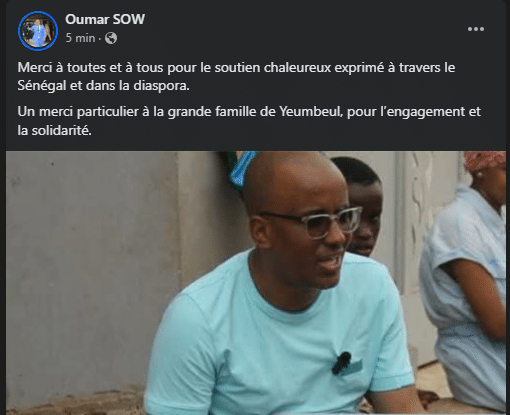 Fraichement libéré : Les premiers mots de Omar Sow