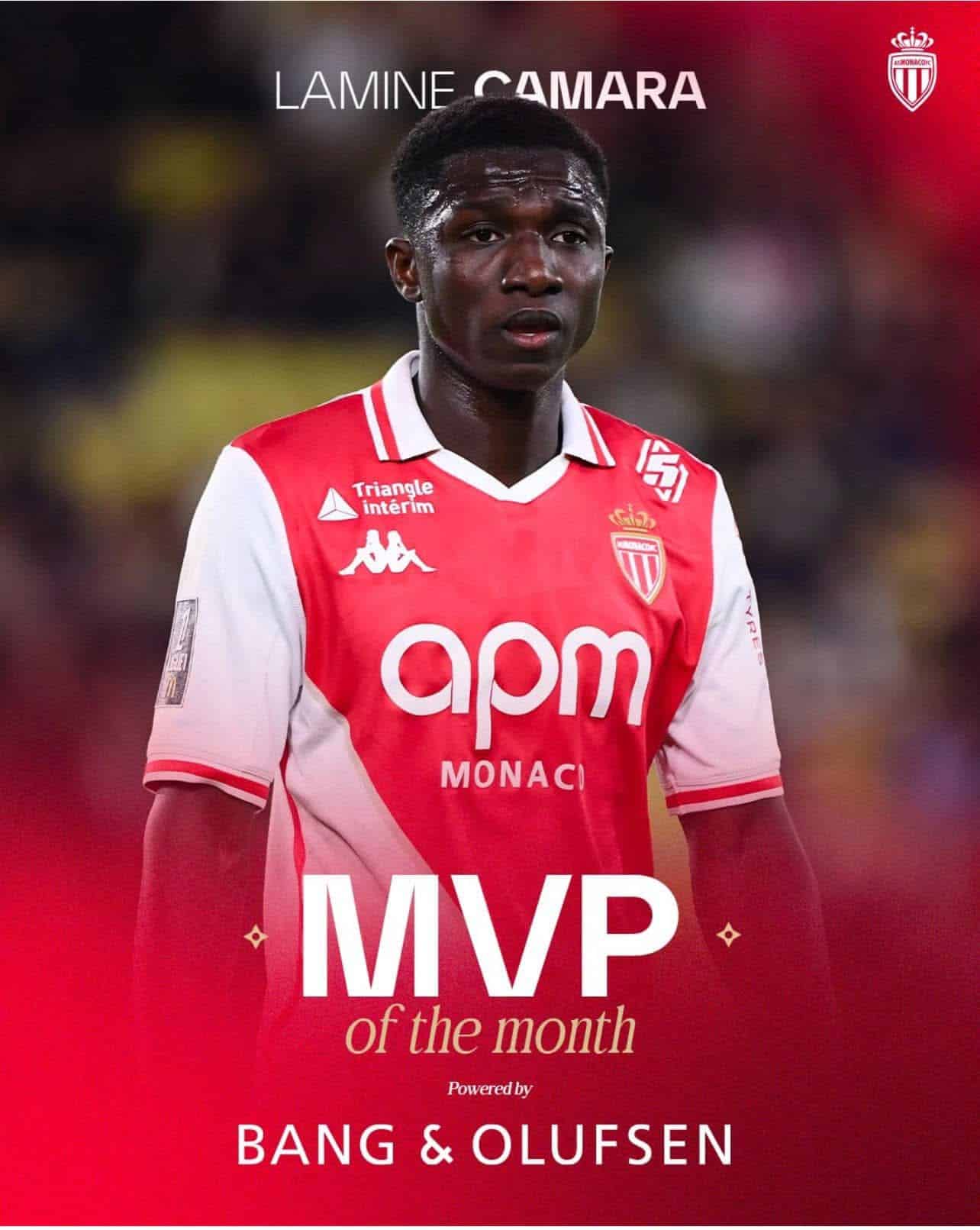 Monaco : Lamine Camara élu joueur du mois