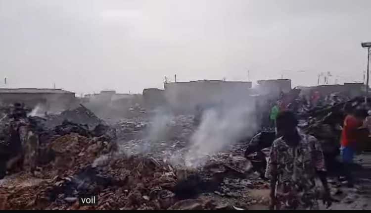 Kaolack : Un incendie ravage des cantines au marché "Guédj"