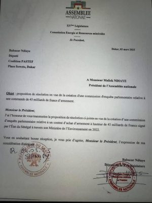 Affaire des 45 milliards d’armement : Vers la création d’une commission d’enquête parlementaire ?