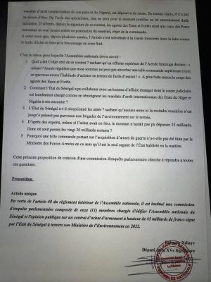 Affaire des 45 milliards d’armement : Vers la création d’une commission d’enquête parlementaire ?