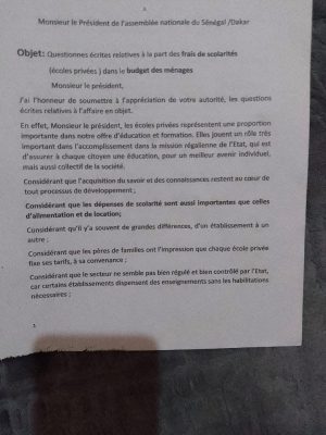 Part des frais de scolarités (écoles privées) dans le budget des ménages : Cheikh Bara Ndiaye interpelle El Malick Ndiaye