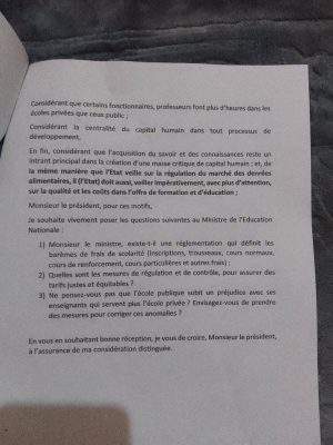 Part des frais de scolarités (écoles privées) dans le budget des ménages : Cheikh Bara Ndiaye interpelle El Malick Ndiaye