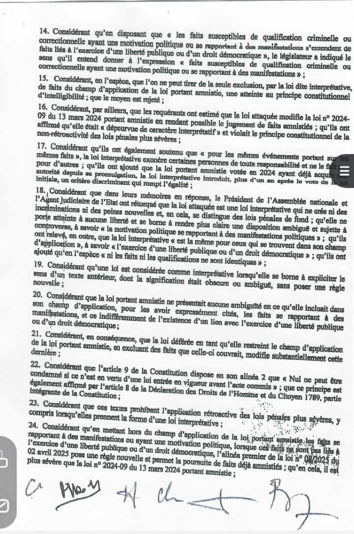 [EXCLUSIF] : Le Conseil constitutionnel rejette la loi interprétative d'Amadou Ba et Pastef (Document)